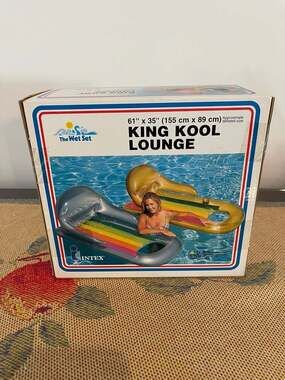 Vintage Intex The Wet Set King Kool Lounge Inflatable Pool Float Raft